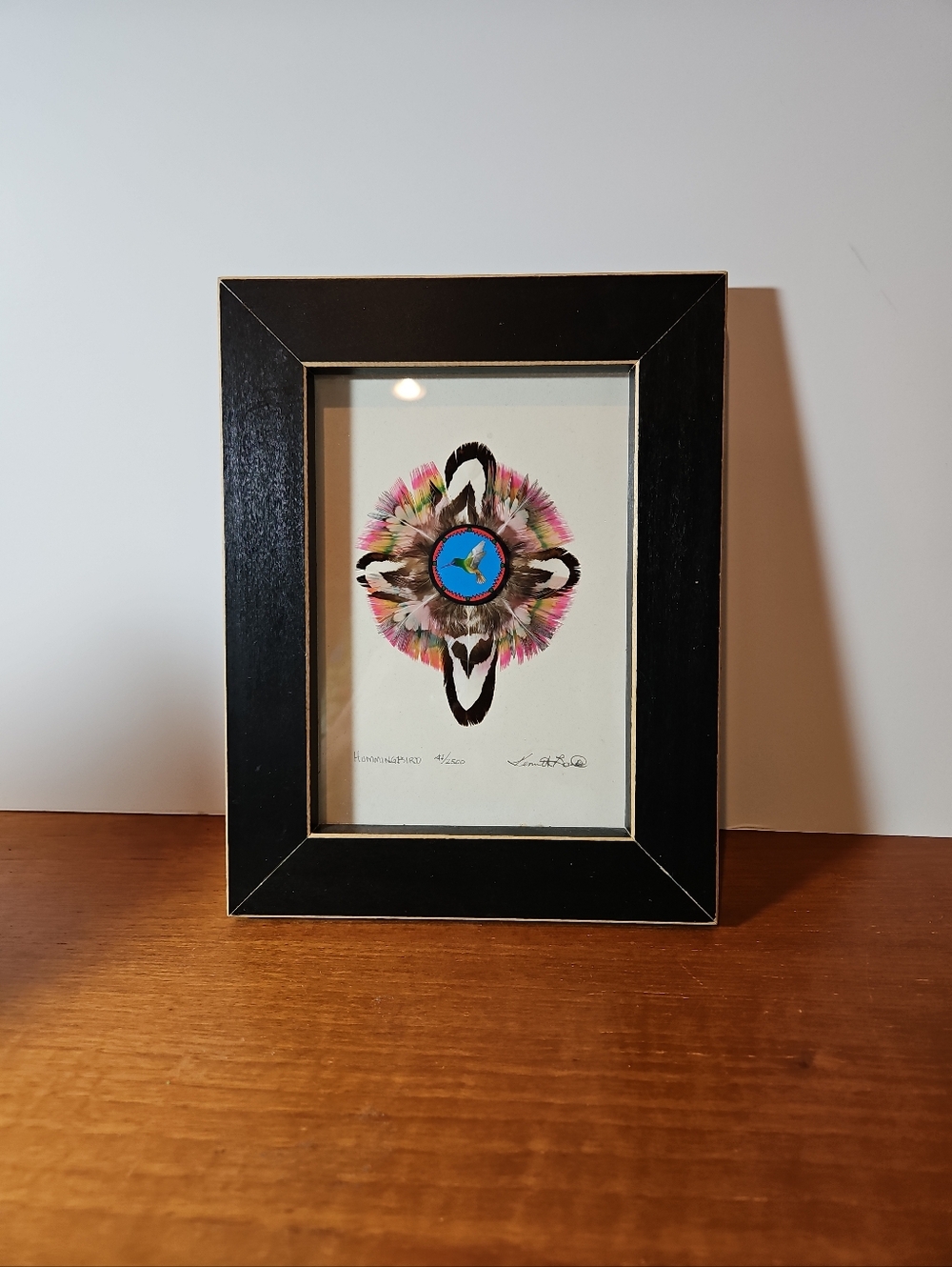 Native American Artist Kenneth Banks Dream Window Hummingbird Signed Framed